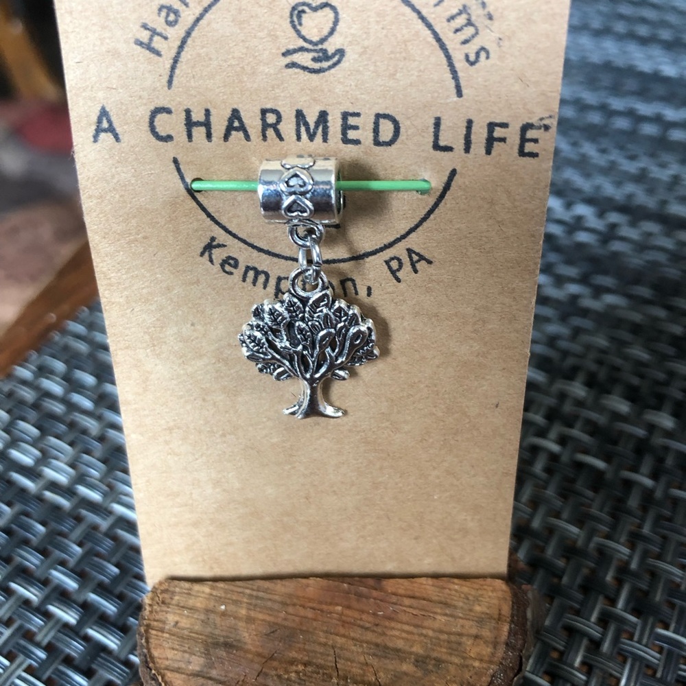 NWT, Handmade by A Charmed Life. silver Tree on Bail